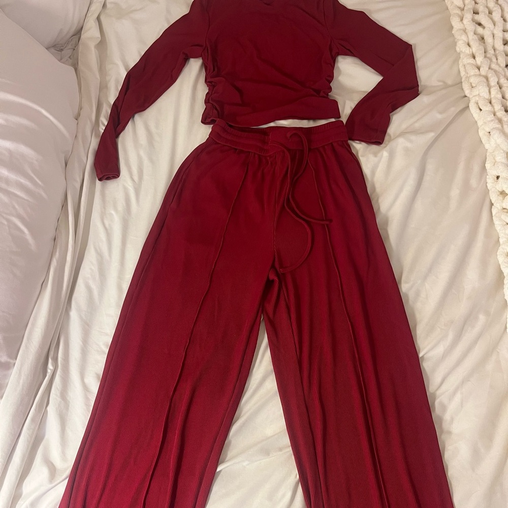 Women's Burgundy Lounge Set